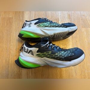 Kids Black & Green Under Armour Performance Running Shoes